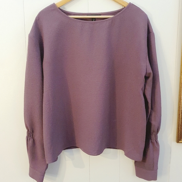Express Statement Sleeve Blouse | Purple | Size XL - Picture 2 of 6